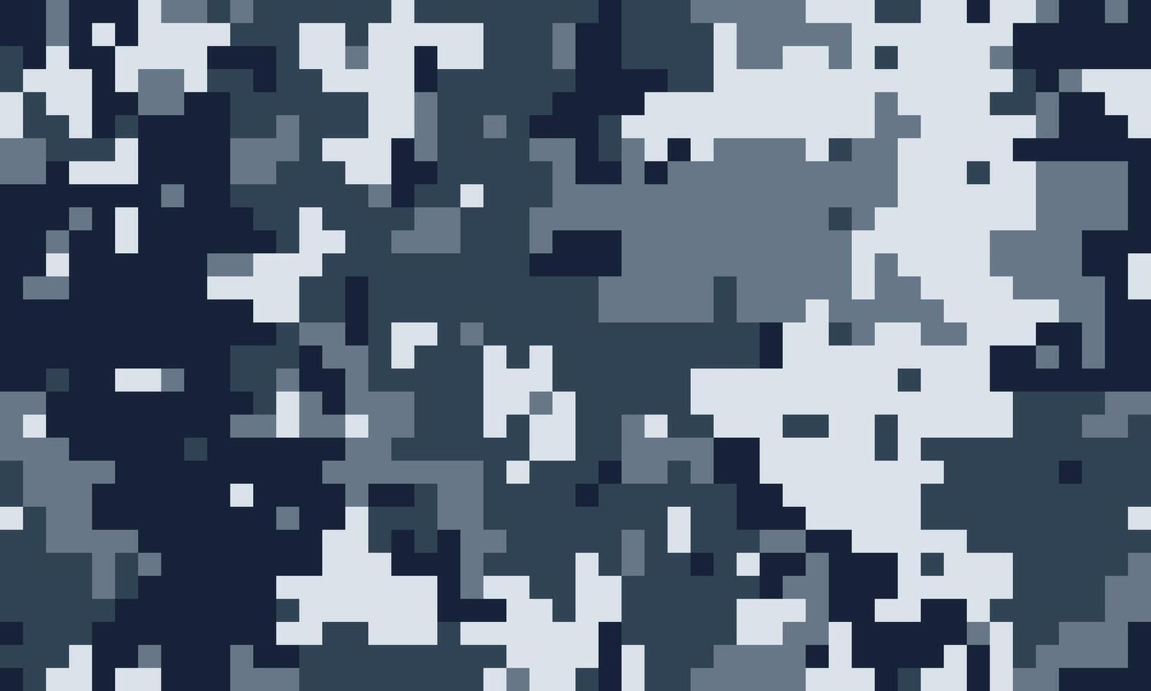 Abstract pixelated camouflage pattern in shades of blue and white. Perfect for digital backgrounds, textiles, or militarythemed designs. vector