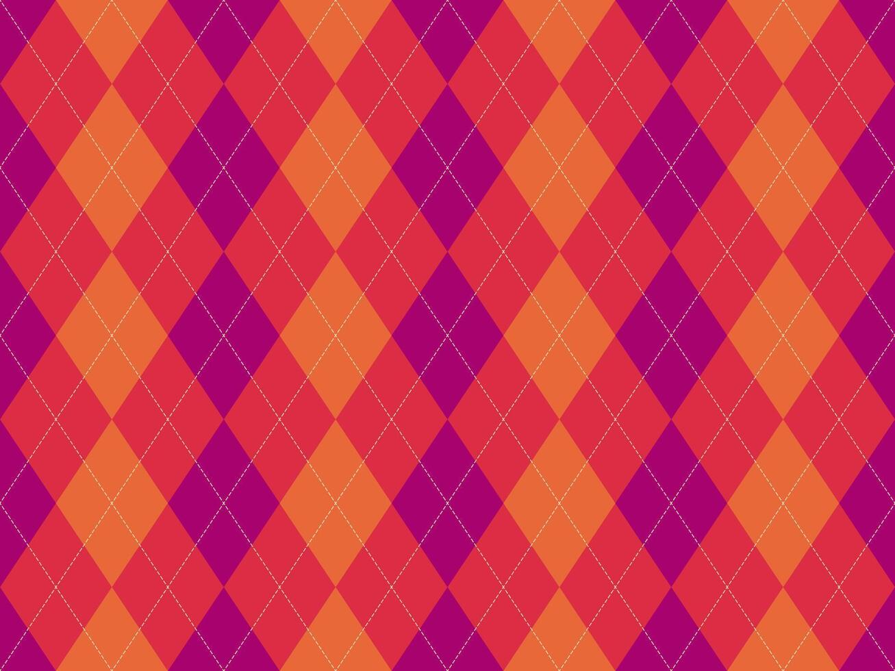 Vibrant argyle pattern in warm autumnal hues. Perfect for fallthemed designs, website backgrounds, or textile prints. The geometric design creates a sophisticated and energetic visual. vector
