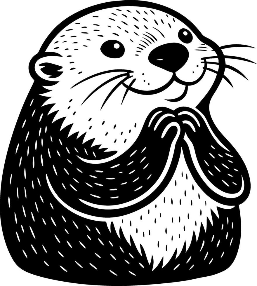 Playful Happy Otter Character Illustration for Childrens Books and Fun Designs vector