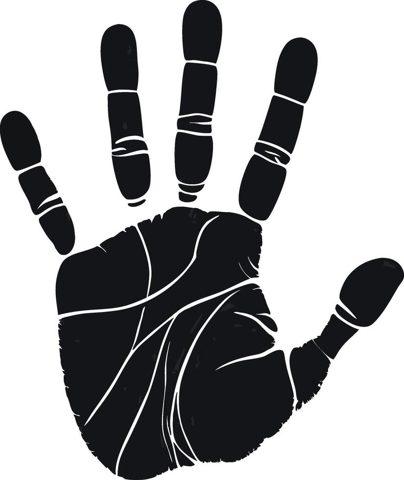 Black Handprint Silhouette Art for Tattoo Design and Creative Projects vector