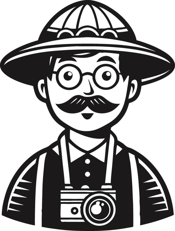 Vintage grapher Character with Camera and Hat for Creative Designs vector