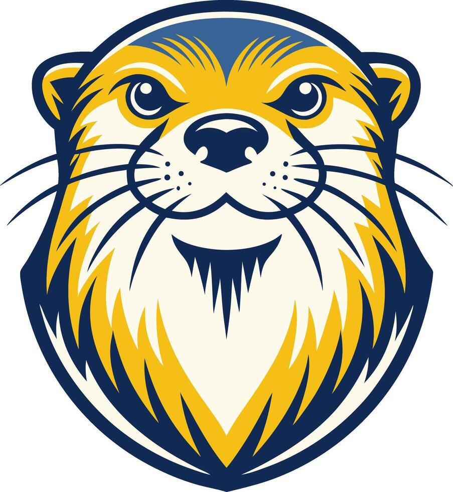 Detailed Otter Mascot Illustration Featuring Bold Colors for Branding and Logo Design vector
