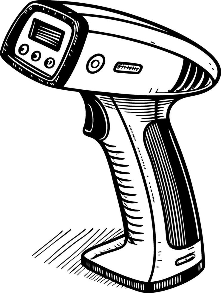 Detailed Illustration of a Barcode Scanner for Retail Inventory Management and Technology Use vector