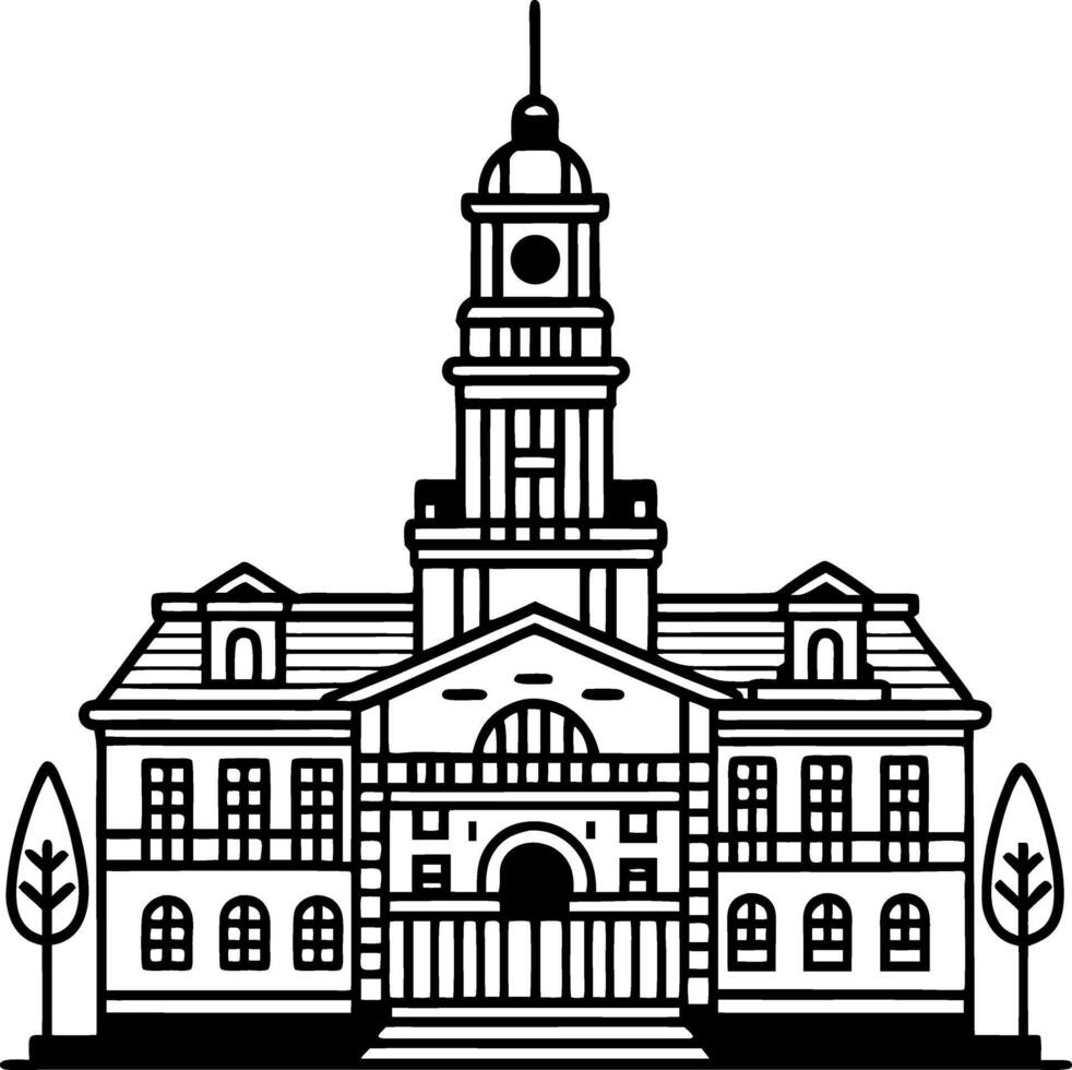 Elegant Historic Building Design for Architecture Themes and Creative Projects vector