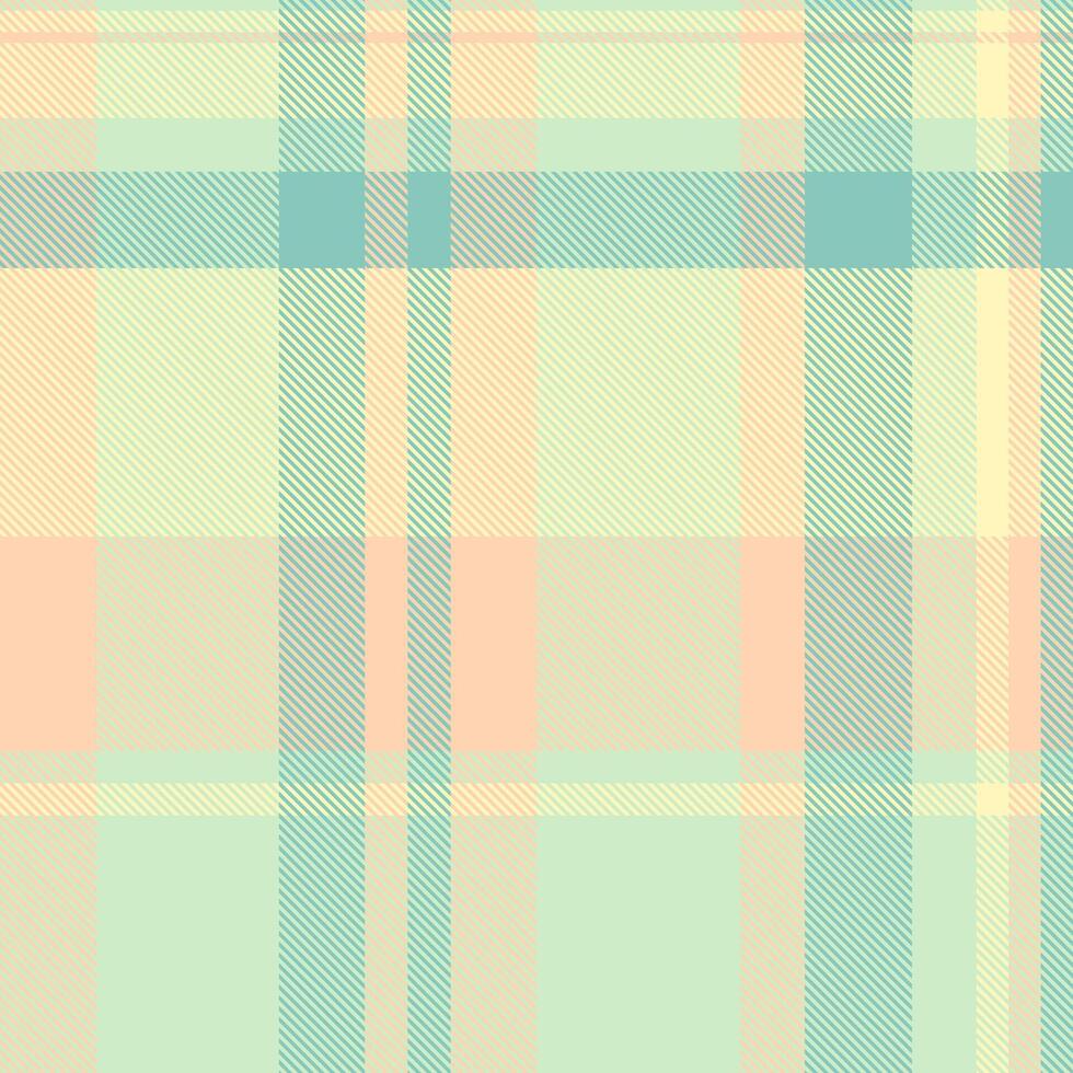 Postcard textile tartan check, iconic texture fabric . Room background seamless pattern plaid in light and teal colors. vector