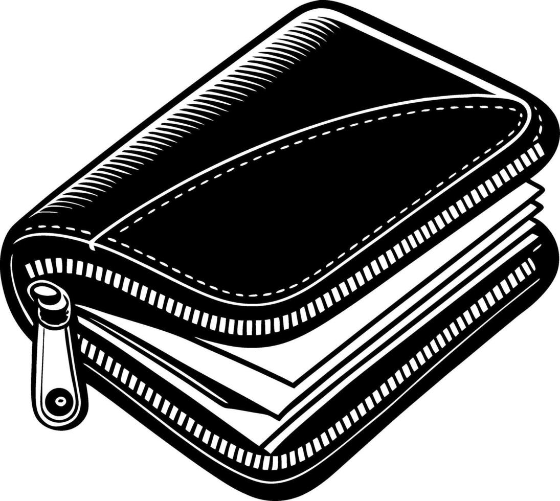 Stylish Black Wallet Design for Personal Finance and Fashion Applications vector