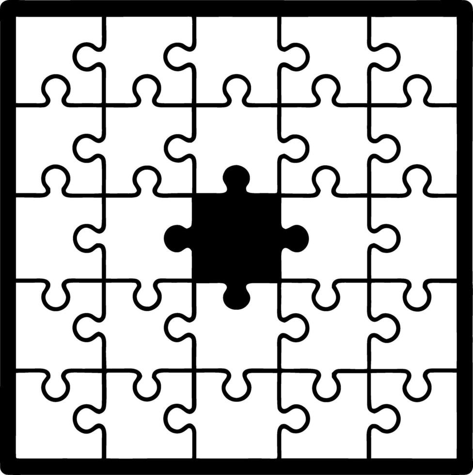 Puzzle Piece Template Editable Design for Creative Projects and Educational Activities vector