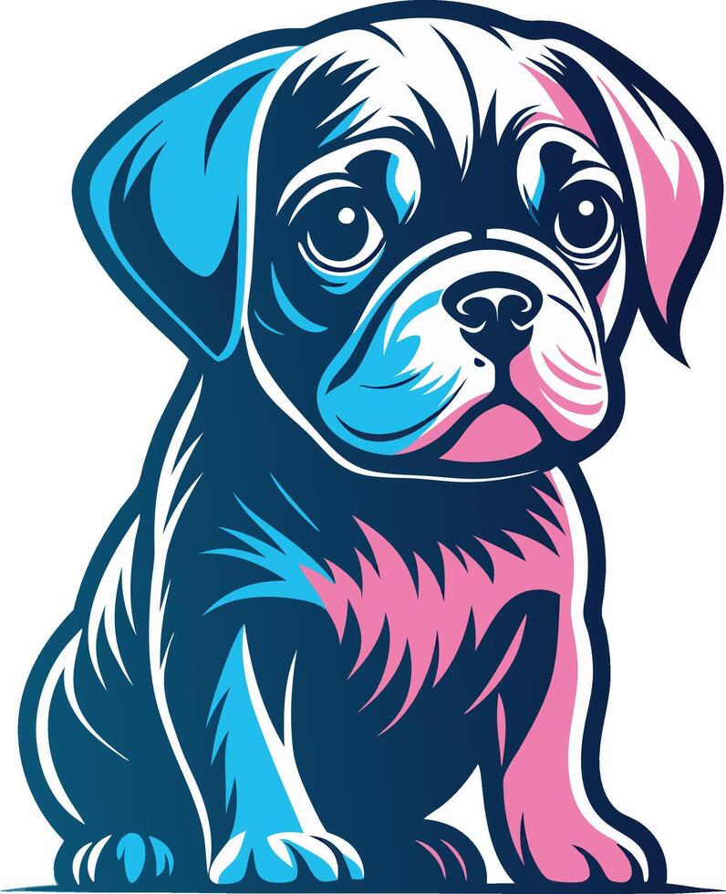 Colorful Cartoon Pug Dog Illustration for Pet Lovers and Childrens Art Projects vector