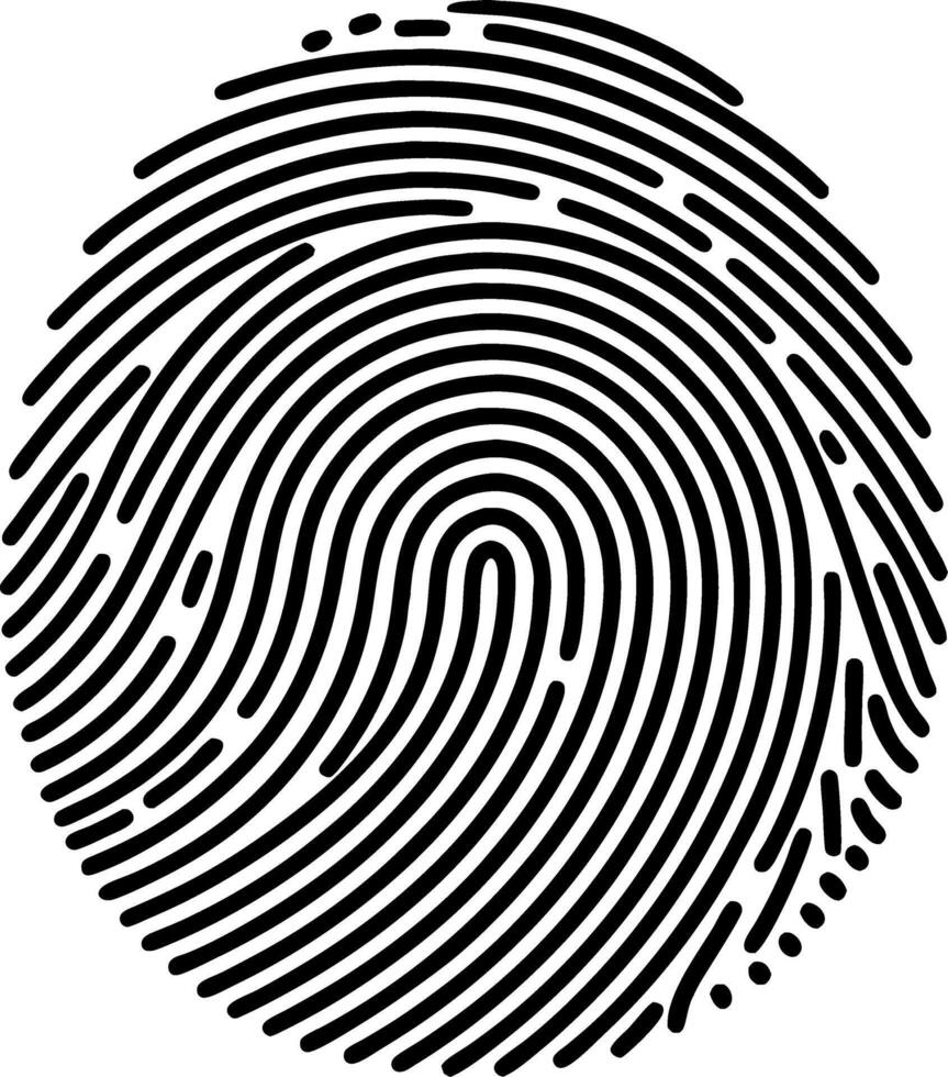 Stylized Black Line Fingerprint Design for Tattoos Logos and Graphics vector