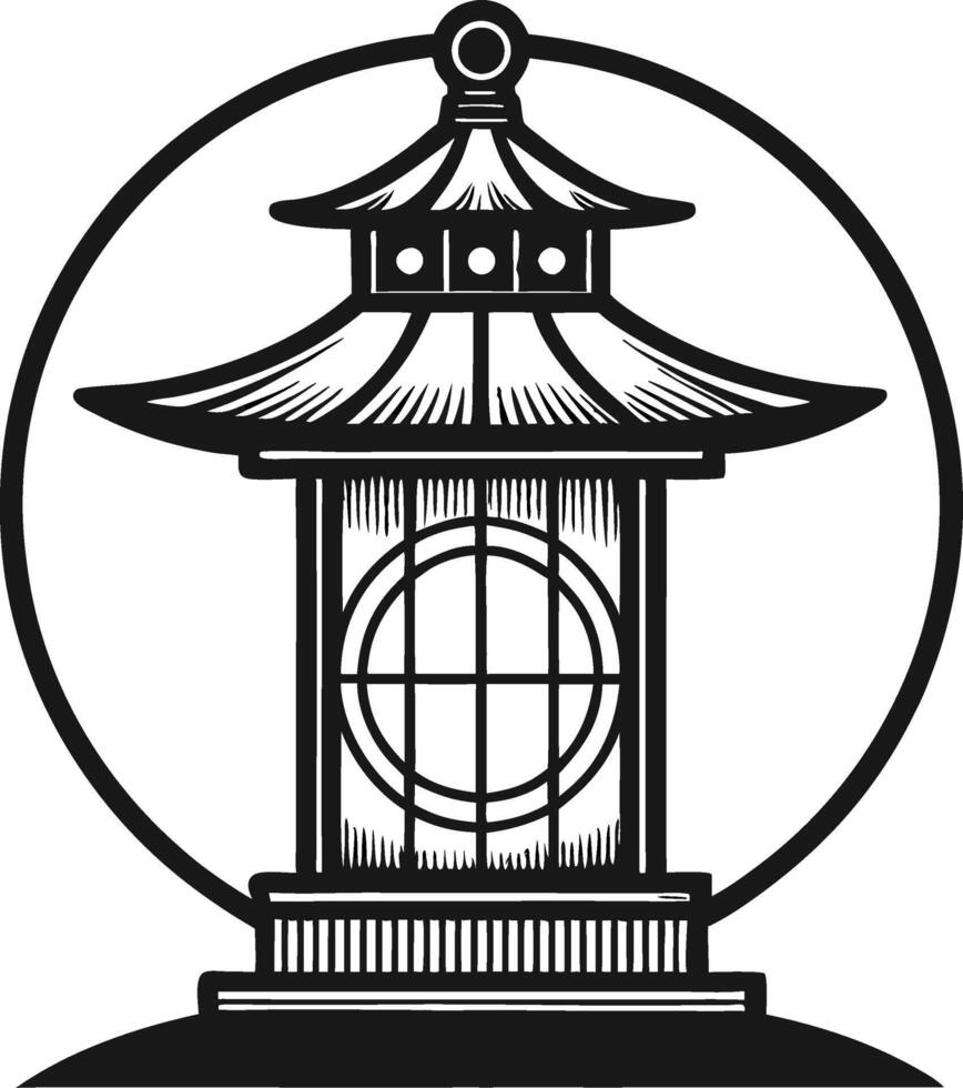 Japanese Lantern Illustration with Traditional Design for Home Decor and Tattoo Inspiration vector