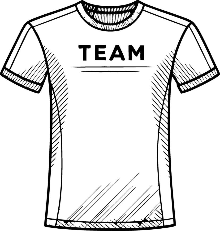 Stylish Team T-Shirt Design Outline for Custom Apparel and Graphic Printing vector