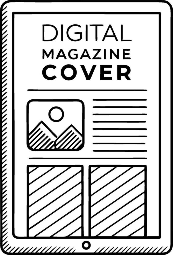 Digital Magazine Cover Design Template for Online Publications and Creative Projects vector