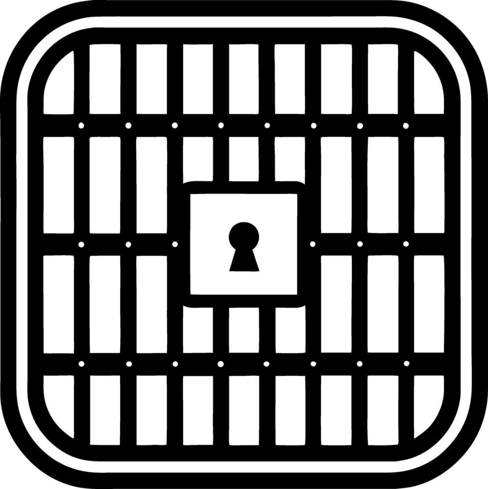 Locked Safe with Grid Design Isolated for Security and Digital Protection vector