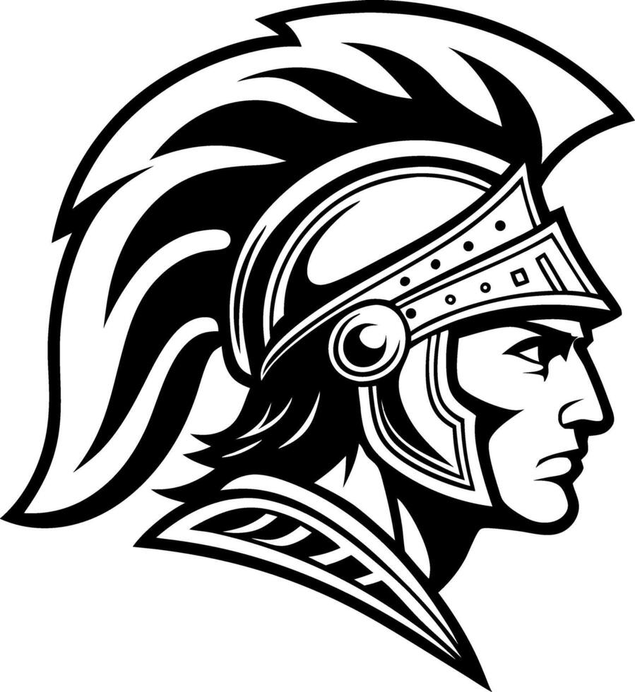 Spartan Warrior Profile for Graphic Design and Tattoo Art Inspiration vector