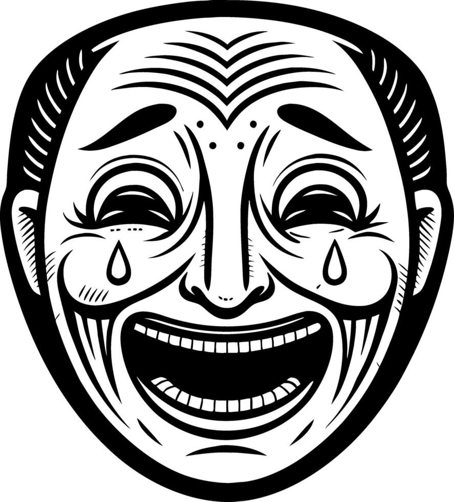 Traditional Laughter Mask Design Art for Tattoos and Creative Crafts vector