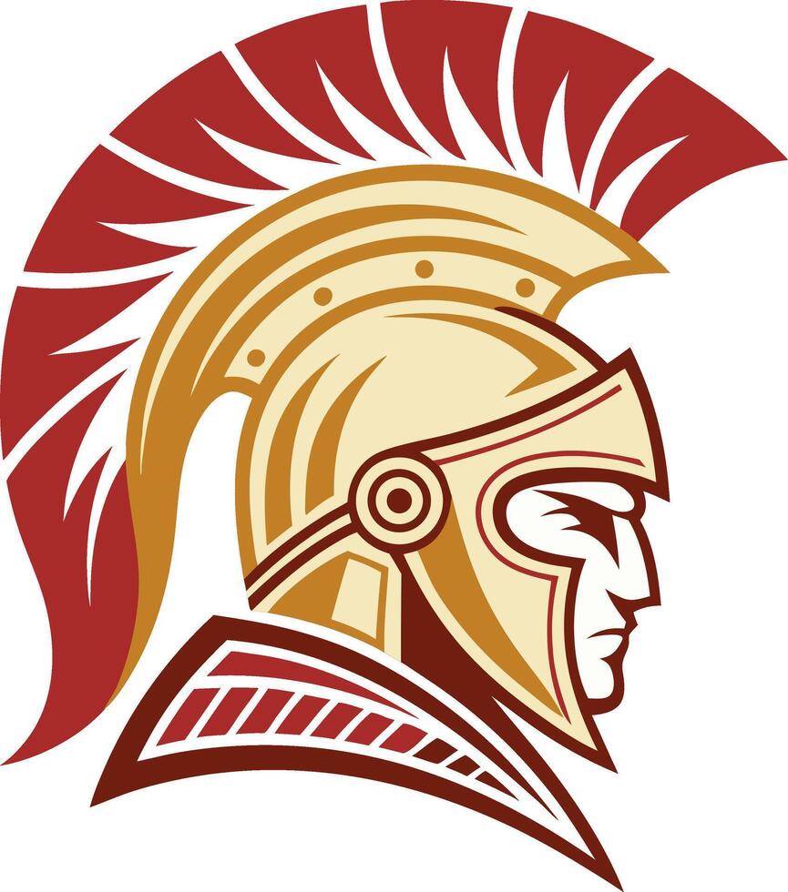 Detailed Spartan Warrior Helmet Design for Logos Mascots and Educational Use vector
