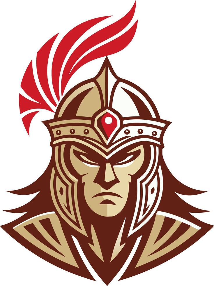 Majestic Roman Gladiator Helmet with Feathered Crest for Tattoo and Design Inspiration vector