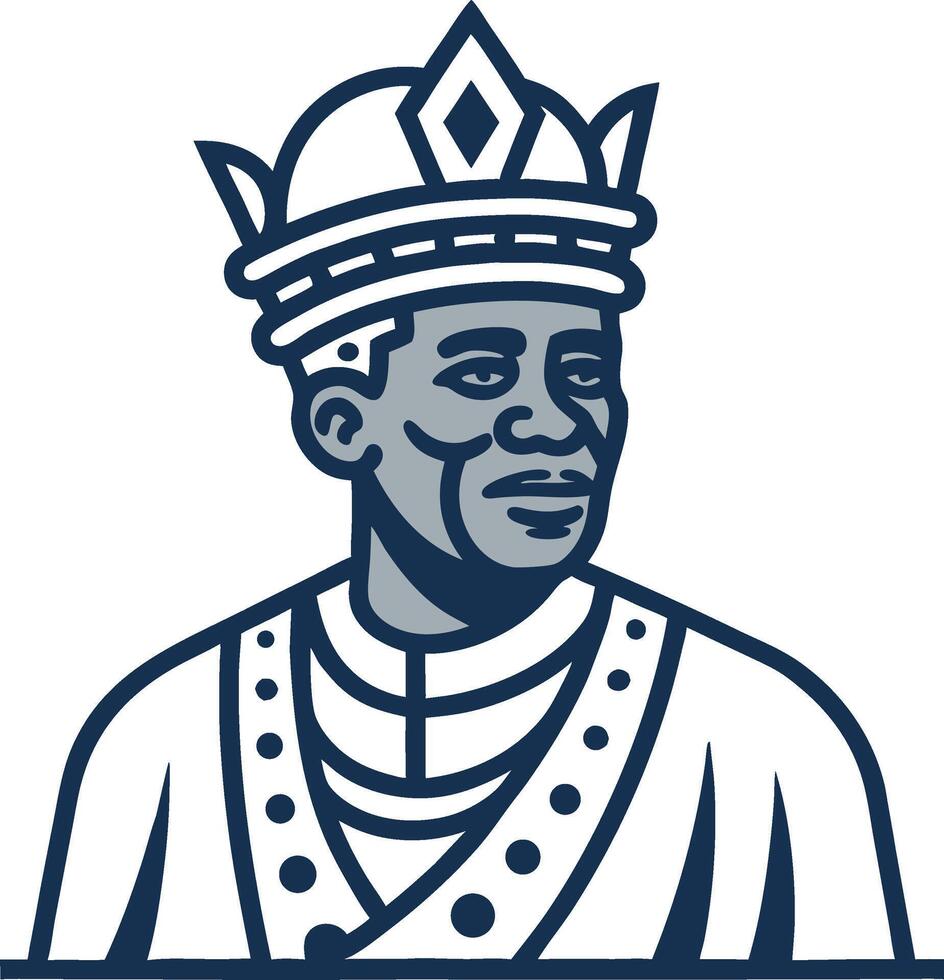 Majestic King Portrait Graphic Ideal for Illustrations and Cultural Artwork vector