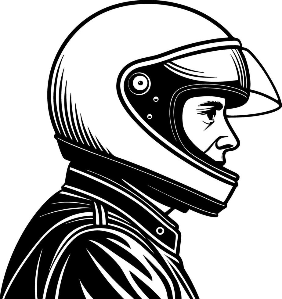 Stylized Racing Helmet Profile Illustration for Automotive Designs and Apparel vector