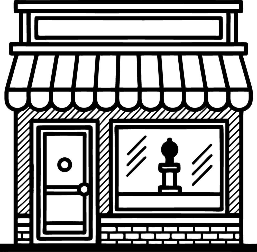 Charming Boutique Shopfront with Display Window for Creative Projects and Designs vector