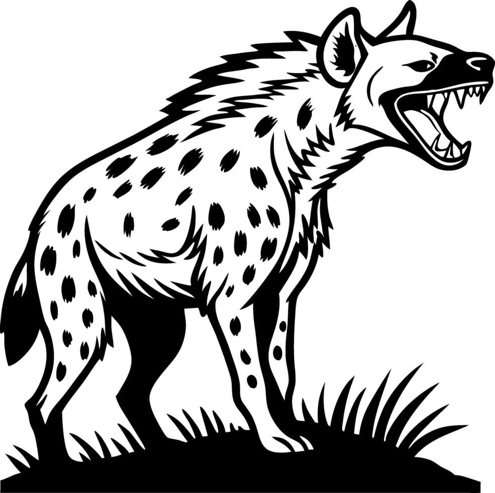 Aggressive Hyena Illustration for Tattoo Design and Graphic Use vector