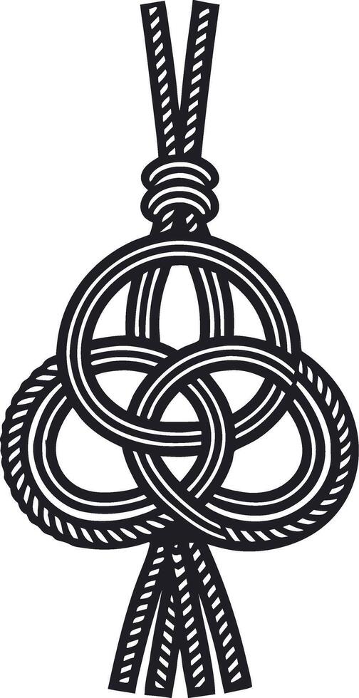 Elegant Interwoven Rope Knot Design for Crafts Tattoos and Decorative Purposes vector
