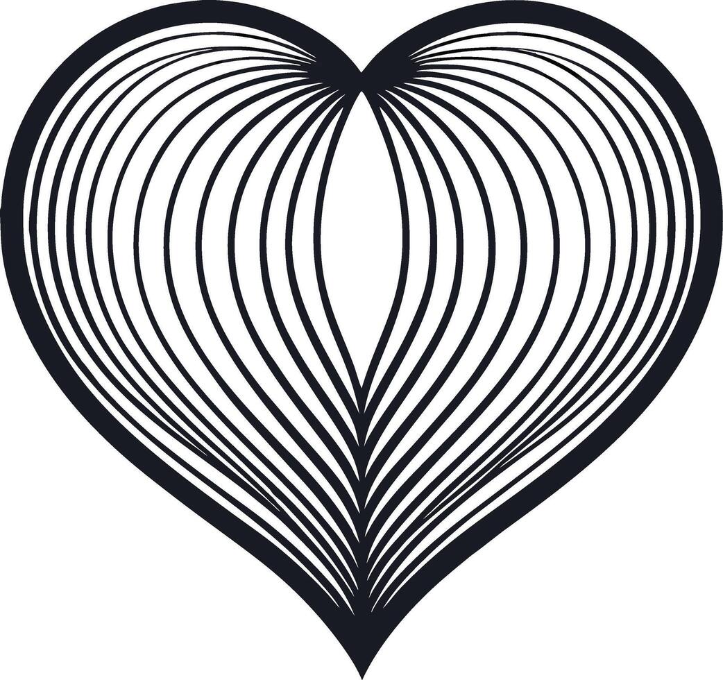 Intricate Linear Heart Pattern Design for Tattoo Art and Coloring Pages vector