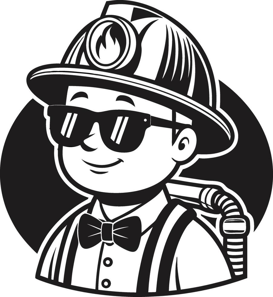 Cool Cartoon Miner Character with Sunglasses and Mining Helmet for Fun Designs vector