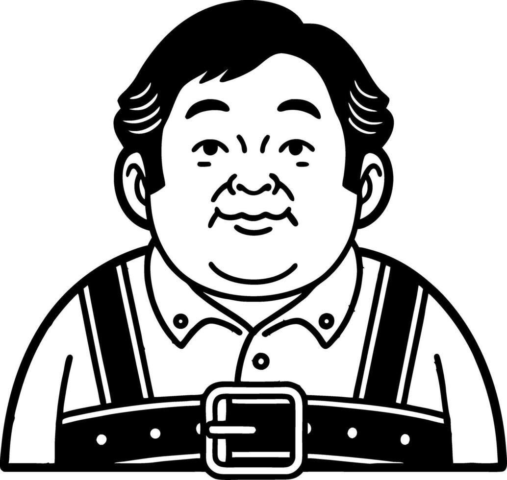 Cheerful Man in Traditional Bavarian Costume with Suspender Straps for Festive Illustrations vector