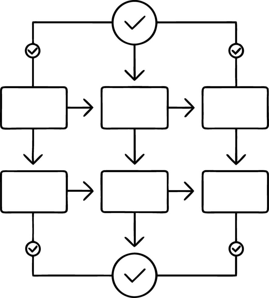 Flowchart Diagram for Process Visualization and Workflow Management vector