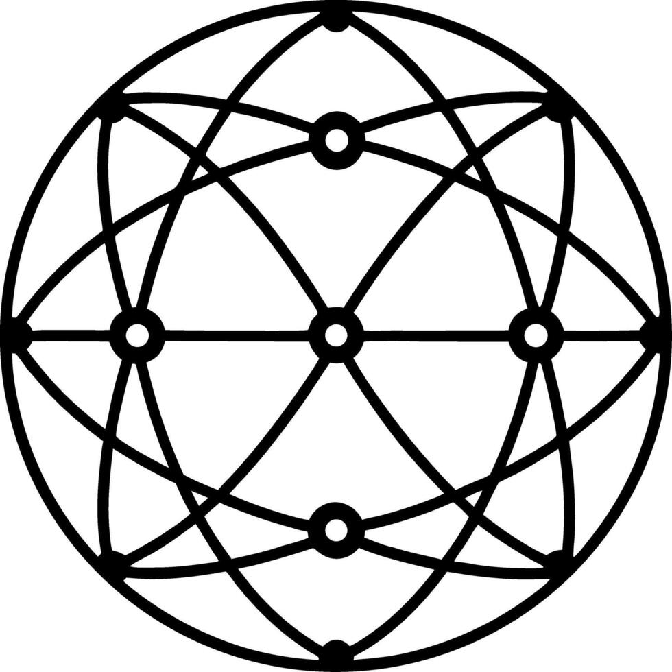 Geometric Network Design with Intersecting Circles for Modern Art and Educational Resources vector