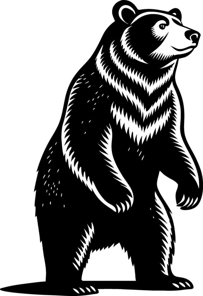 Bold Stylized Bear Illustration in Black and White for Nature and Wildlife Designs vector