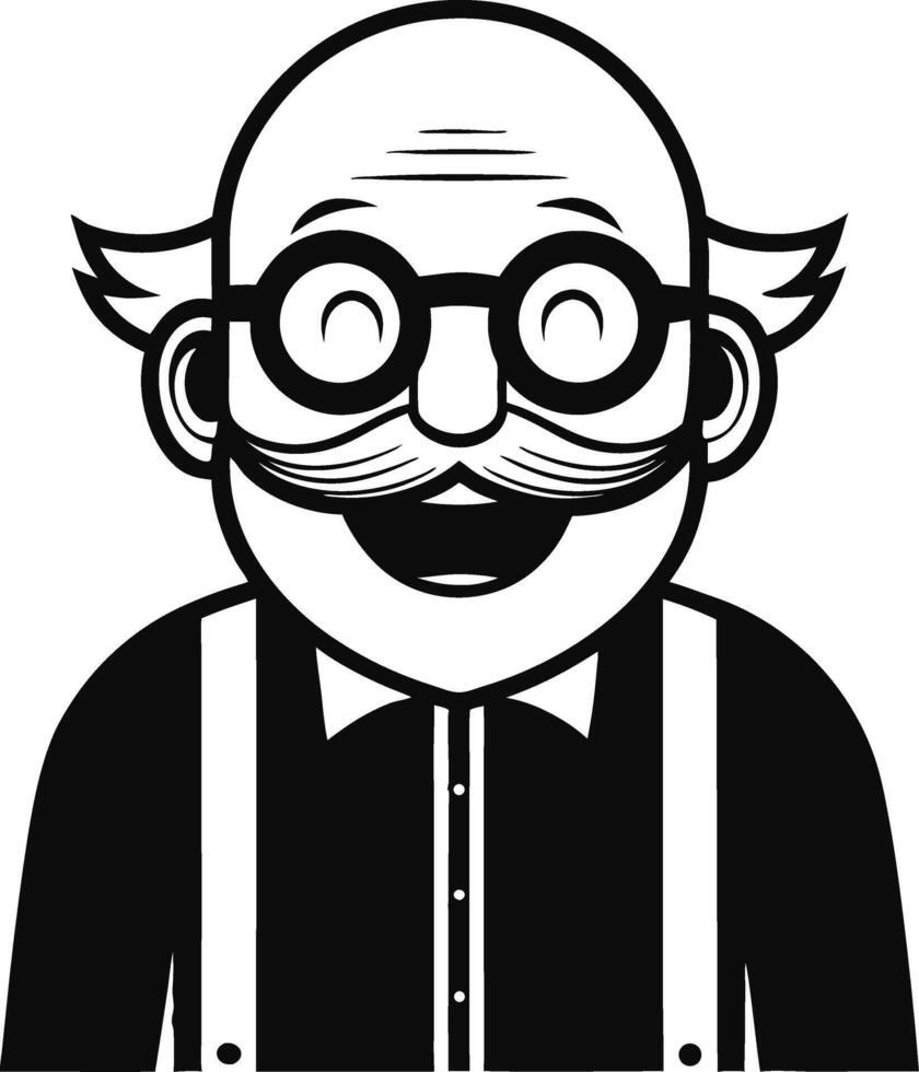 Cheerful Grandfather Character Design for Fun Illustrations and Creative Projects vector