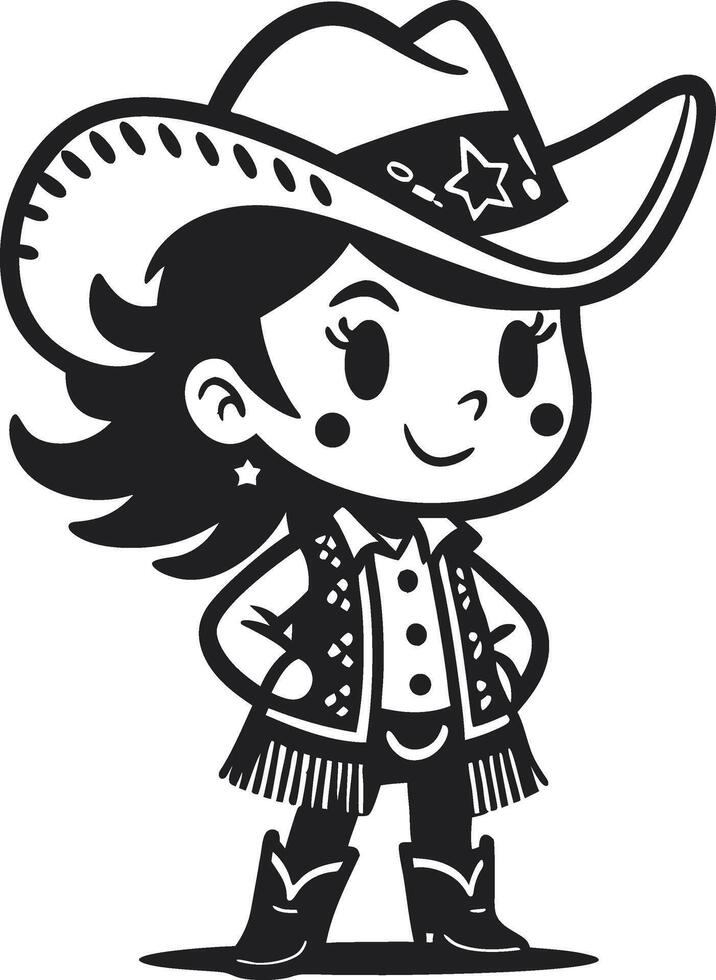 Cowgirl Character Design for Kids Illustrations and Playful Artwork vector