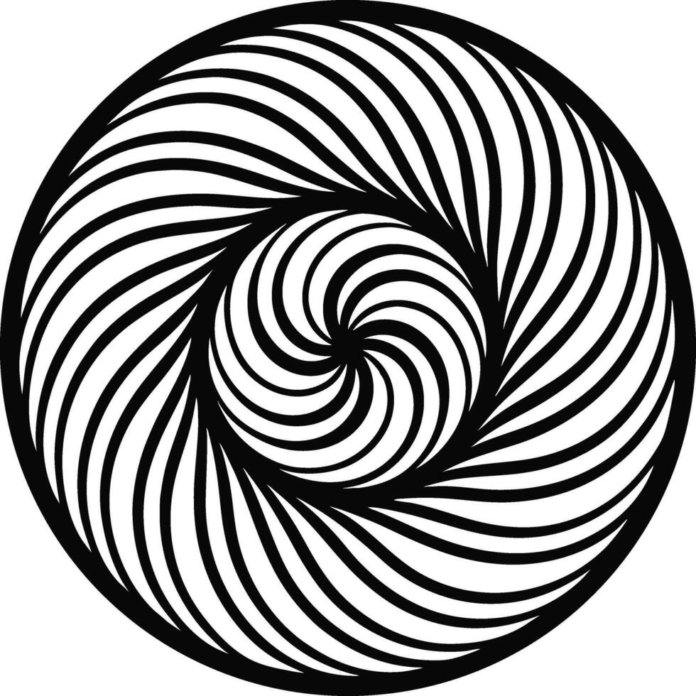 Intricate Spiral Line Pattern Design for Tattoo and Coloring Book Inspiration vector