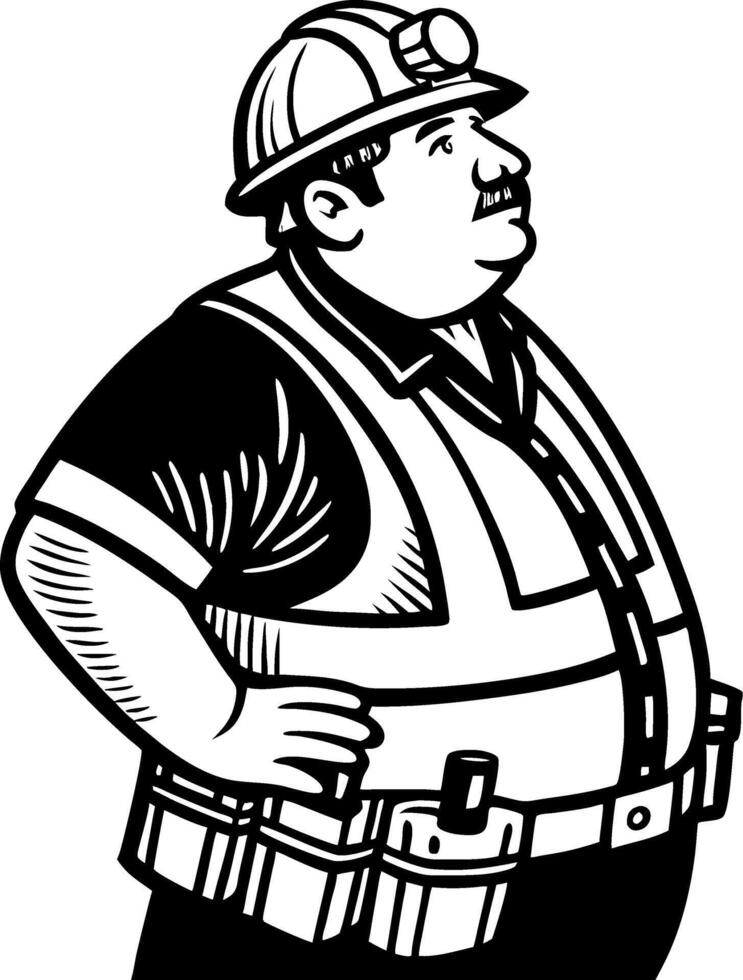 Confident Miner Character Illustration for Work Safety Promotion and Training Materials vector