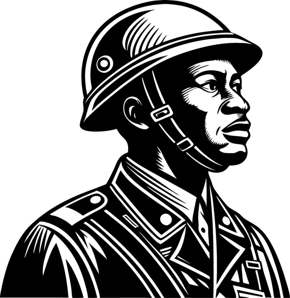 Historic Soldier Illustration for Tattoo Design and Educational Use vector
