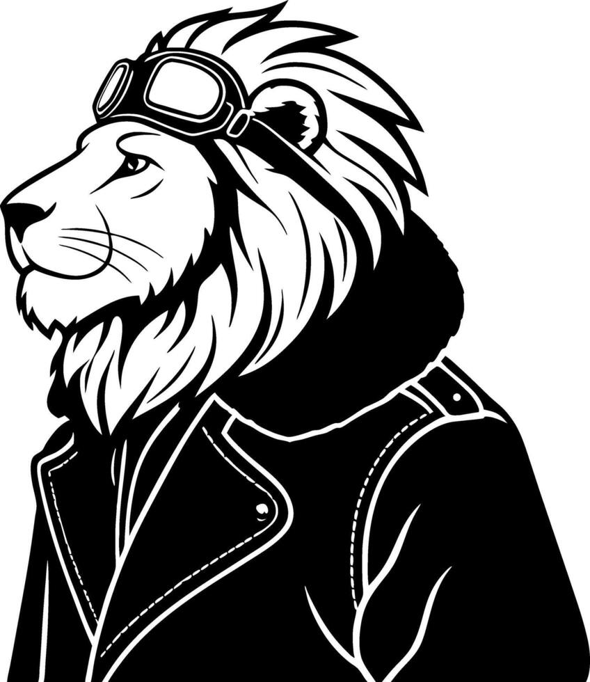 Majestic Lion Wearing Pilot Goggles Detailed for Tattoo Design and Apparel vector
