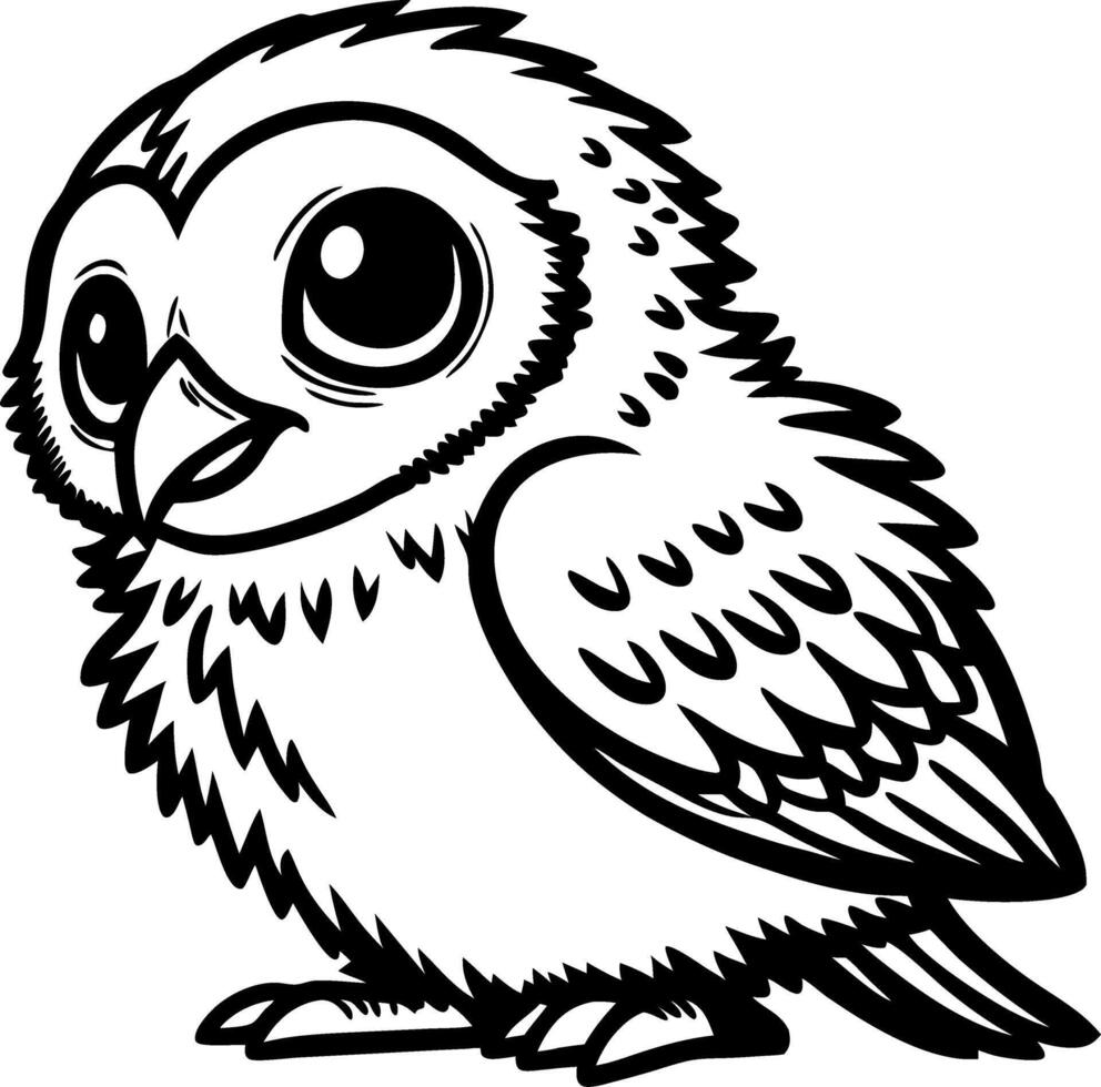 Cute Cartoon Owl Character Design Ideal for Coloring Books and Childrens Artwork vector