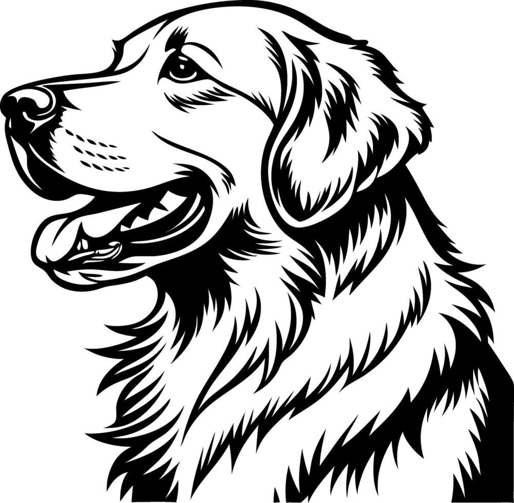Detailed Illustration of a Golden Retriever Portrait for Creative Design Projects vector