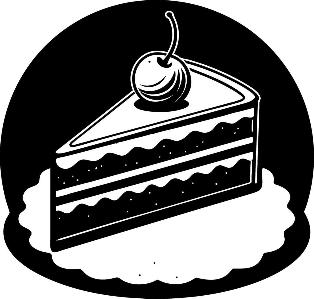 Delicious Slice of Cake with Cherry on Top for Culinary and Baking Themes vector