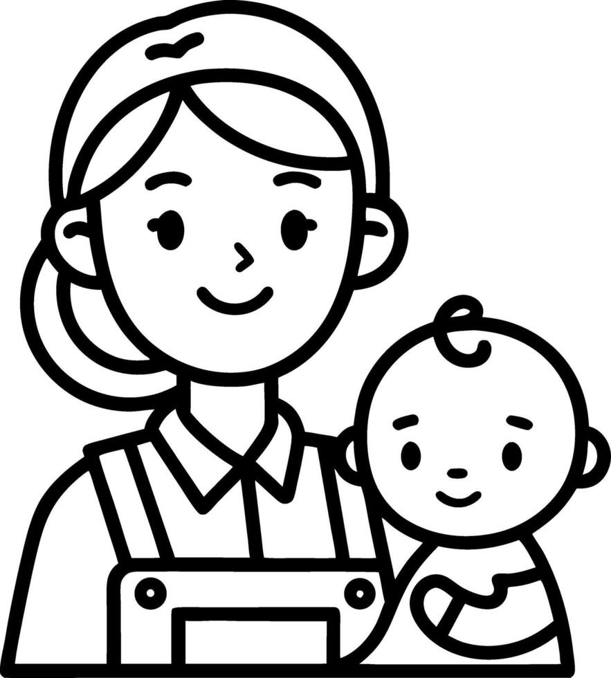 Happy Mother Holding Smiling Baby Illustration for Parenting and Family Themes vector