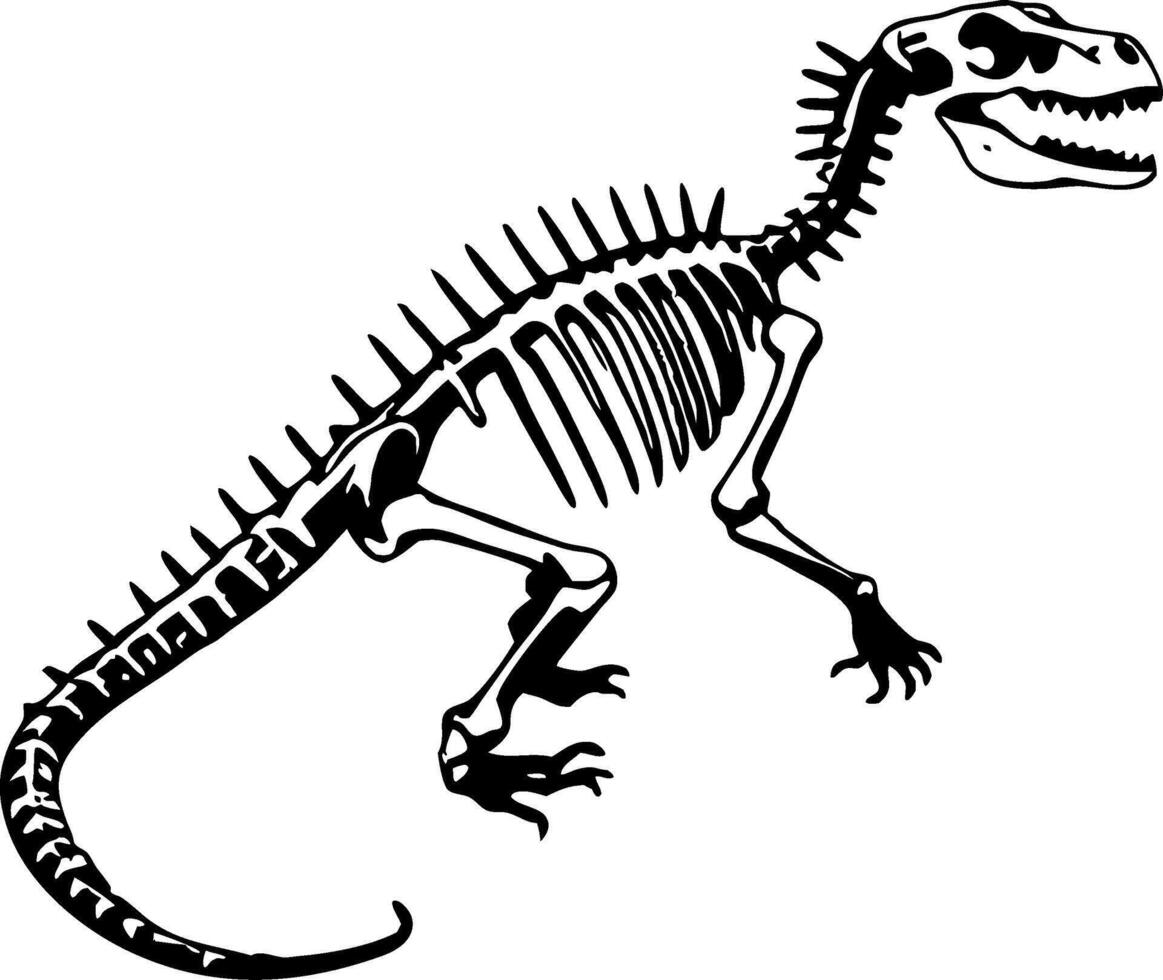 Detailed T-Rex Dinosaur Skeleton Illustration for Educational Projects and Creative Designs vector