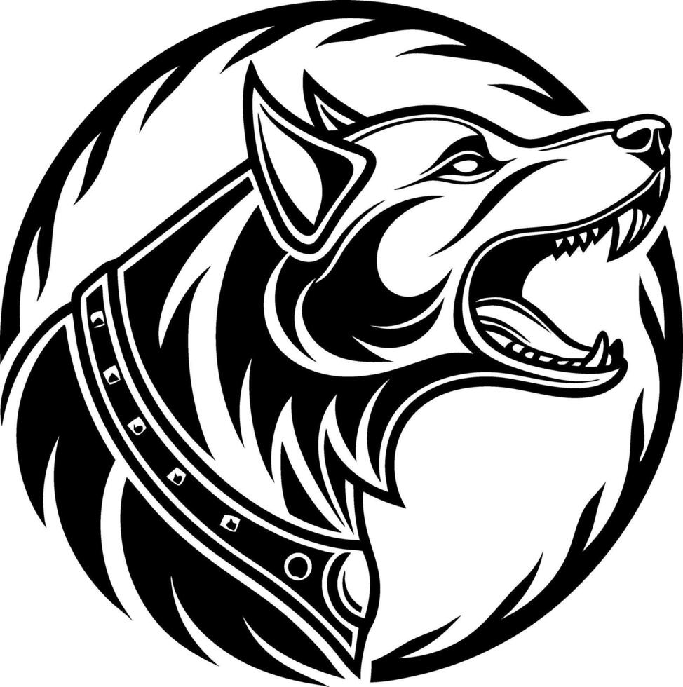 Intense Majestic Wolf Head in Profile Bold Black and White Design for Tattoos and Art vector