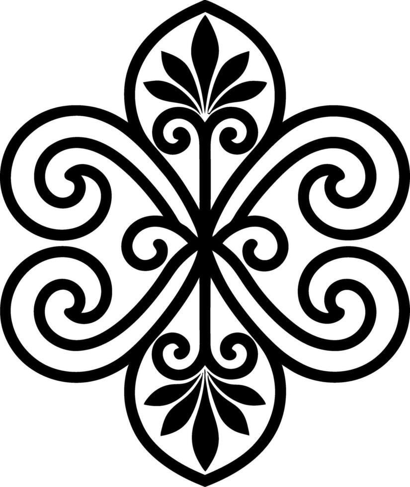 Elegant Floral Swirl Design for Tattoos and Art Projects vector