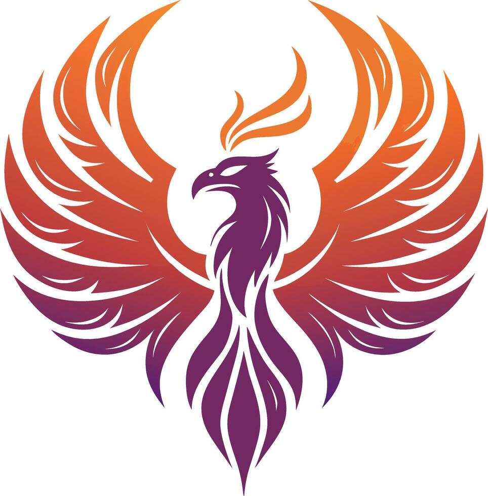 Vibrant Phoenix Illustration Symbolizing Rebirth and Strength for Art Prints and Tattoos vector