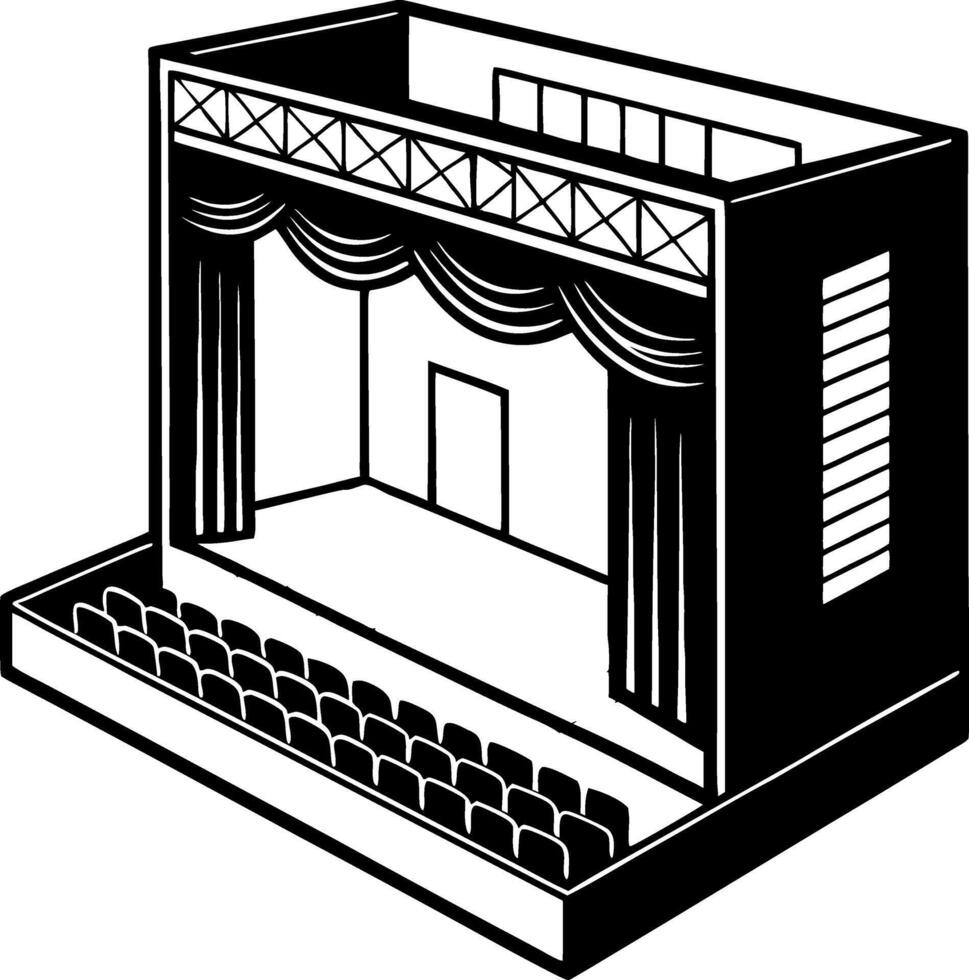 Theater Stage Design for Creative Projects and Educational Uses vector