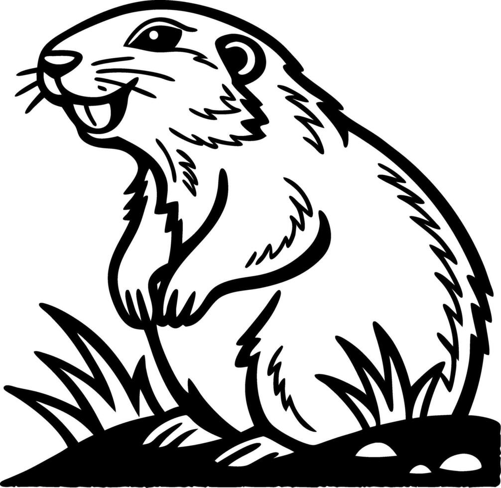 Adorable Groundhog Cartoon for Coloring Books and Childrens Illustrations vector