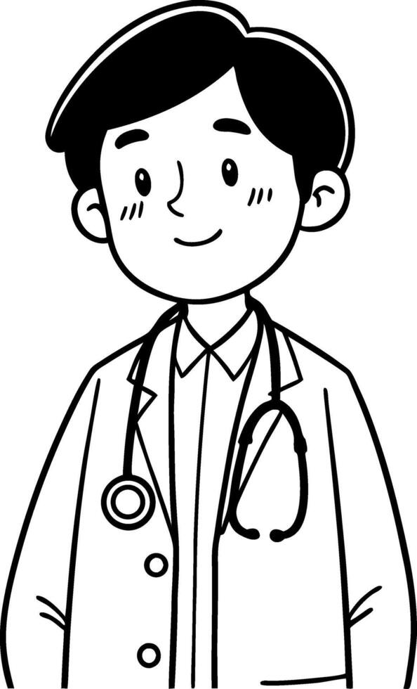 Friendly Doctor Character Illustration for Health and Wellness Projects vector