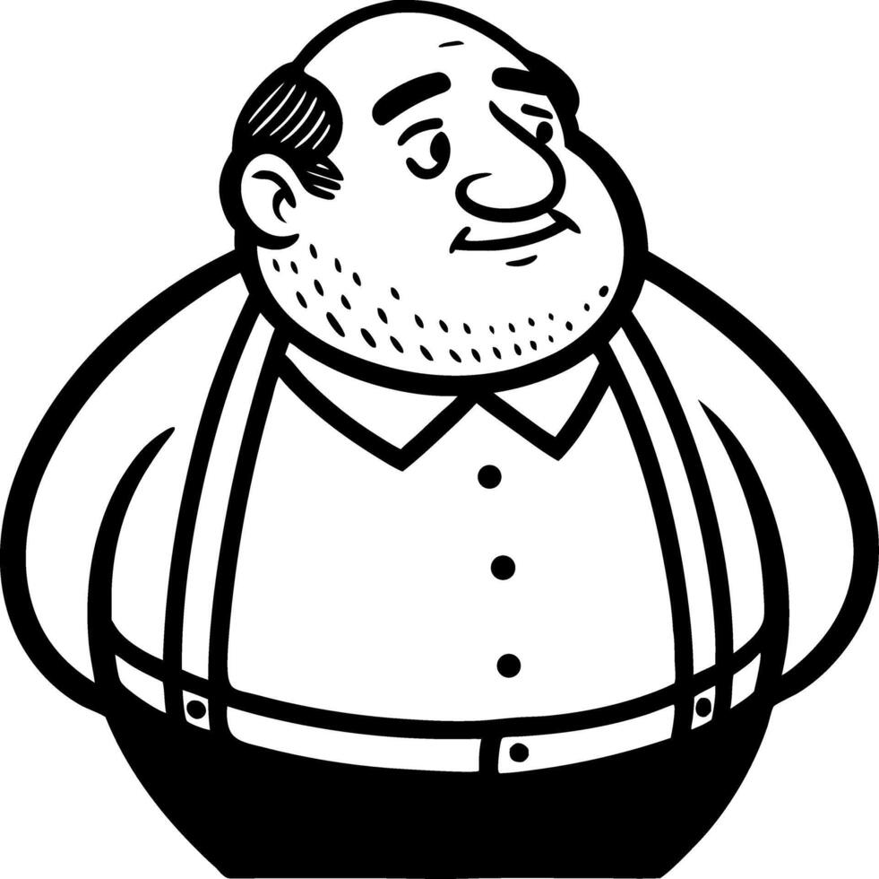 Charming Cartoon Man Character with Suspenders for Fun Illustrations and Creative Projects vector